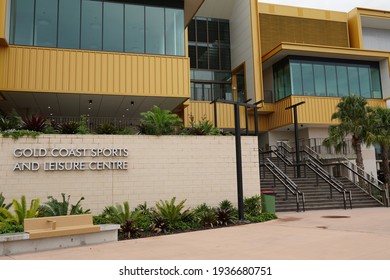 Gold Coast, Queensland Australia - May 4 2019: Main Signage And Front Entrance To Gold Coast Sports And Leisure Centre Building