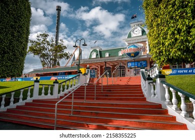 Gold Coast, Queensland, Australia - May 18, 2022: Dreamworld Theme Park Entrance