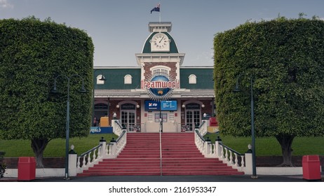 Gold Coast, Queensland, Australia - May 18, 2022: Dreamworld Theme Park Entrance