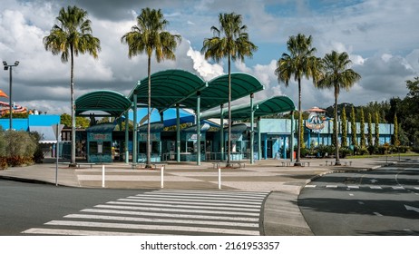 Gold Coast, Queensland, Australia - May 18, 2022: Dreamworld White Water World Theme Park Entrance