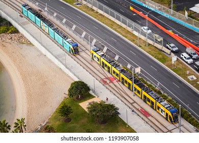 Gold Coast, Queensland/ Australia - September 25 2018: G:Link Gold Coast Light Rail Tram Network