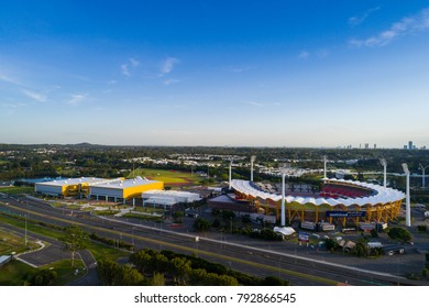 Gold Coast, Queensland/Australia - 14 january 2018: Aerial drone image of Metricon Stadium on Australia's Gold Coast.
