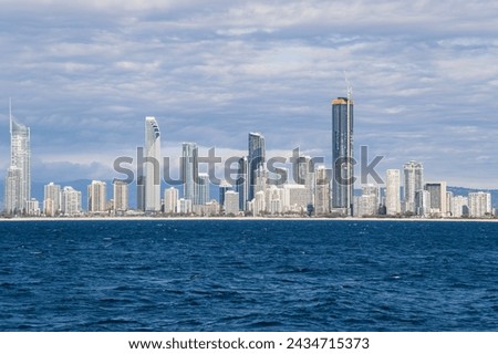 Gold Coast skyline from the sea. Queensland, Australia