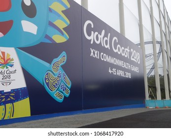 Gold Coast,QLD/Australia - 04 14 2018: A billboard of Borobi the mascot for the 2018 Commonwealth games Gold Coast Australia
