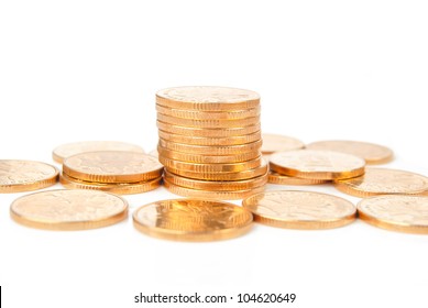 Gold Coins On White Background Stock Photo 103352546 | Shutterstock