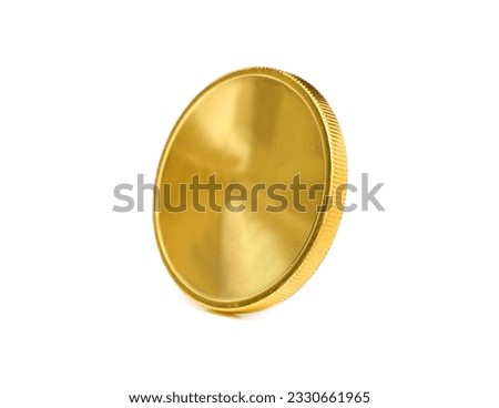 A gold coin on white background