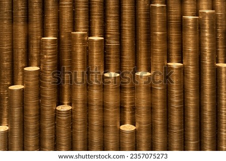 gold coins background, wealth and bank concept
