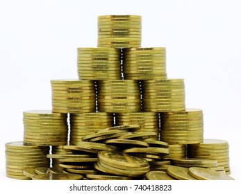 Gold Coins On White Background Stock Photo 740418823 | Shutterstock