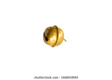 Gold color Pet neck tie bell  isolated on white background