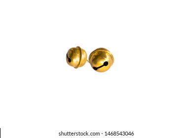 Gold color Pet neck tie bell  isolated on white background