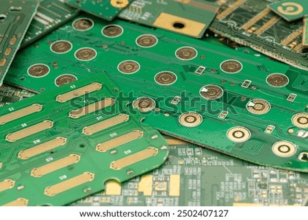 Gold Components in Electronics and PCBs Ready for Recycling Close Up