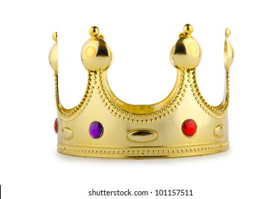 Gold Crown Isolated On The White