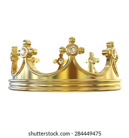 Gold crown isolated on the white - Shutterstock ID 284449475