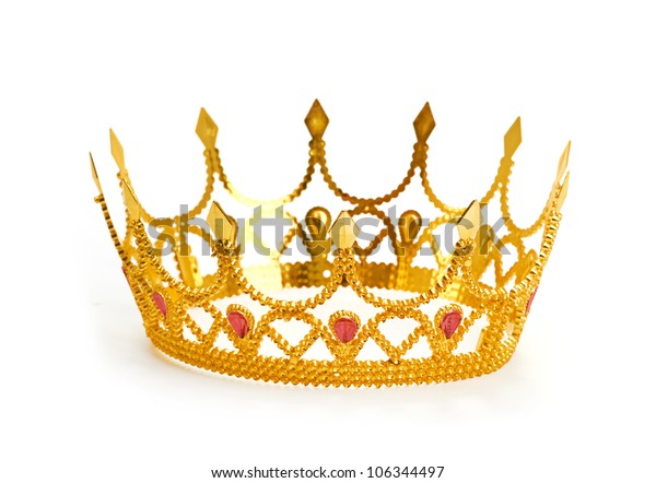 Gold Crown Isolated On White Background Stock Photo 106344497 ...