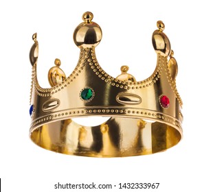 Gold Crown with jewel isolated isolated on white background - Shutterstock ID 1432333967