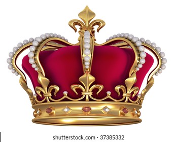 Gold crown with jewels - Shutterstock ID 37385332