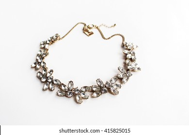 Gold Crystal Statement Necklace