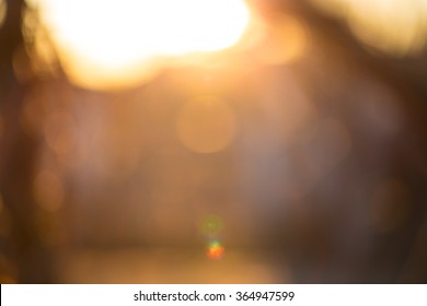Gold desert in sunset, abstract bright blur background for web design, brown colorful bokeh
