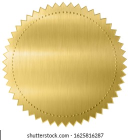 Gold diploma or certificate metal foil seal isolated with clipping path included - Shutterstock ID 1625816287