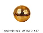 
Gold disco ball on white background