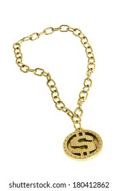 Gold Dollar Sign Bling Necklace