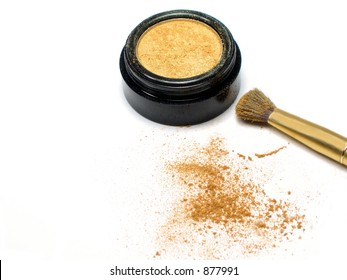 Gold Eyeshadow And Applicator Brush