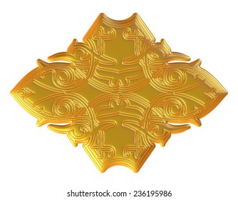 Gold Flower Design On White Background Stock Photo 236195986 | Shutterstock