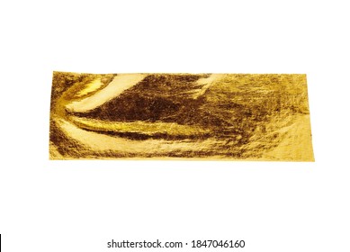 Gold Foil Adhesive Tape Isolated On White Background