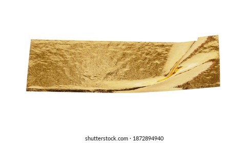 Gold Foil Adhesive Tape Isolated On White Background