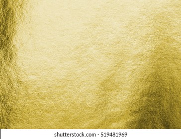 Gold Foil Leaf Shiny Wrapping Paper Metallic Texture Background For Wallpaper Decoration Element