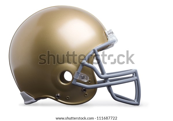 Gold Football Helmet Isolated On White Stock Photo (Edit Now) 111687722