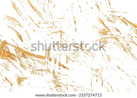 Gold glitter ink smear scratch scrawl painting blot. Abstract texture stain brushstroke texture background.