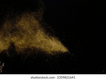 Gold Glitter Texture Isolated On Black. Amber Particles Color. Celebratory Background. Golden Explosion Of Confetti. - Powered by Shutterstock