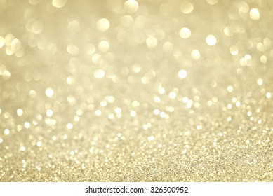 gold glittering christmas lights. Blurred abstract background