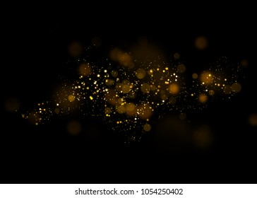 Gold Glittering Star Light And Bokeh.Magic Dust Abstract Background Element For Your Product.