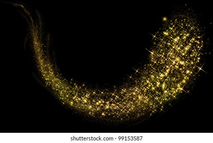 Gold glittering stars dust trail - Shutterstock ID 99153587