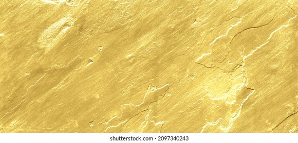 Gold Grunge Background. Gold Stone Background With Copy Space. Gold With Rock Texture.