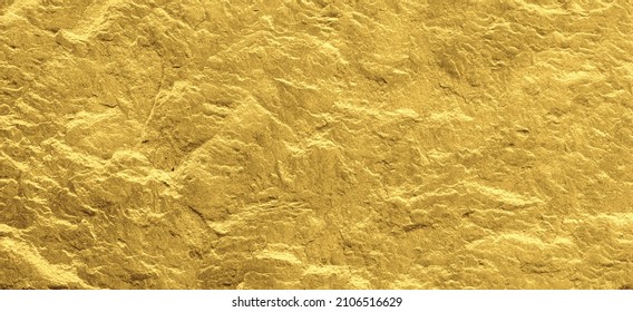 Gold Grunge Background. Gold Stone Background With Copy Space. Gold With Rock Texture.