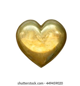 Gold Heart Shape Isolated Included Clipping Stock Photo 449459020 