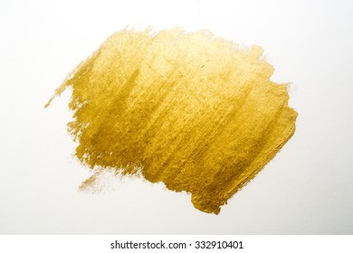 Gold Ink Texture Paint . Shining Brush Background