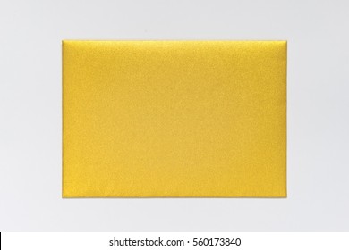 Gold Invitation Envelope, Isolated