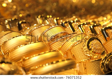 gold jewelry background / soft selective focus