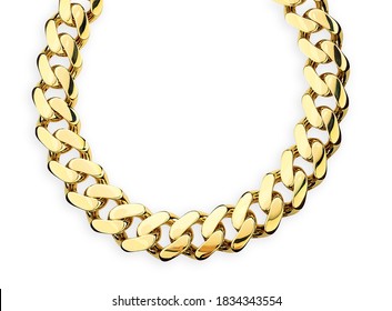 Gold Jewelry. Gold Chain Isolated