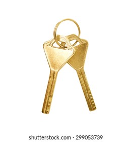 Gold  Key Isolated On White Background