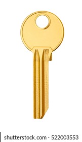 Gold Key Isolated On White Background