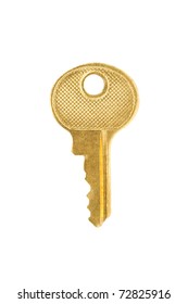 Gold Key Isolated On White Background