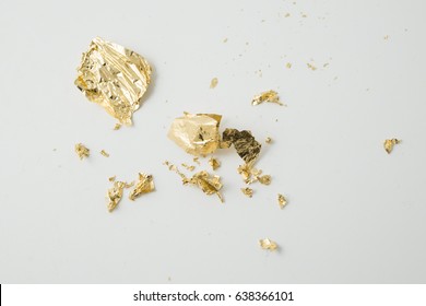 Gold Leaf On White Background