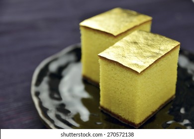 Gold Leaf Sponge Cake