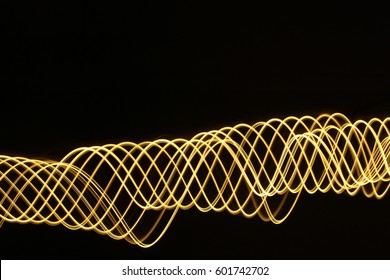 Gold Light Painting Photo Swirls Three Dimensional Effect