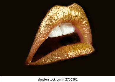 gold lips